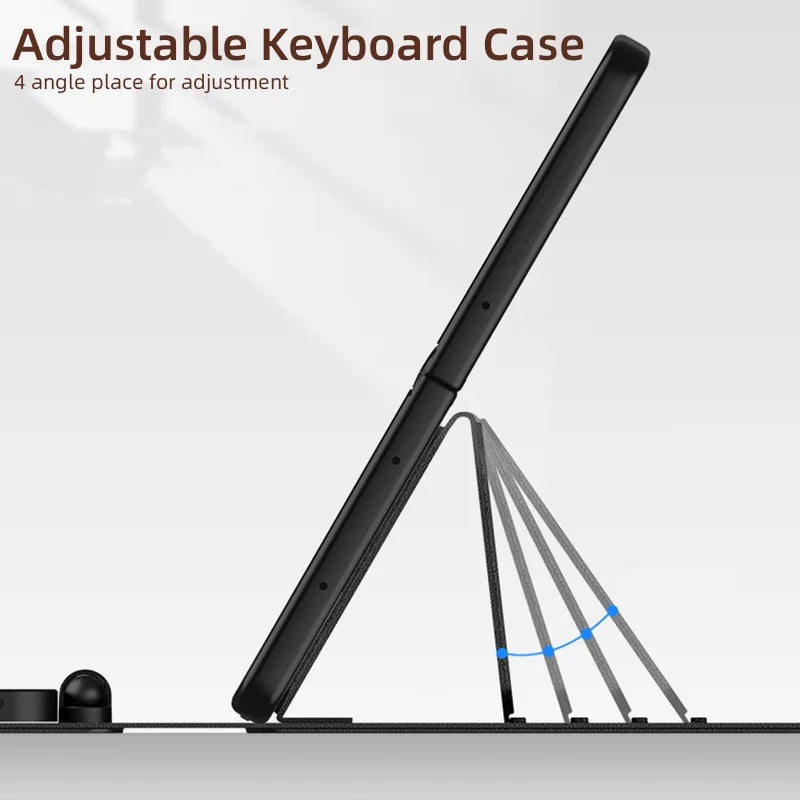 Wireless Keyboard and Mouse Case For Samsung Galaxy Z Fold 6 5 4 3 Magnetic Folding Flip Leather Keyboard Cover With Pen