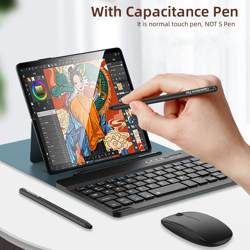 Wireless Keyboard and Mouse Case For Samsung Galaxy Z Fold 6 5 4 3 Magnetic Folding Flip Leather Keyboard Cover With Pen