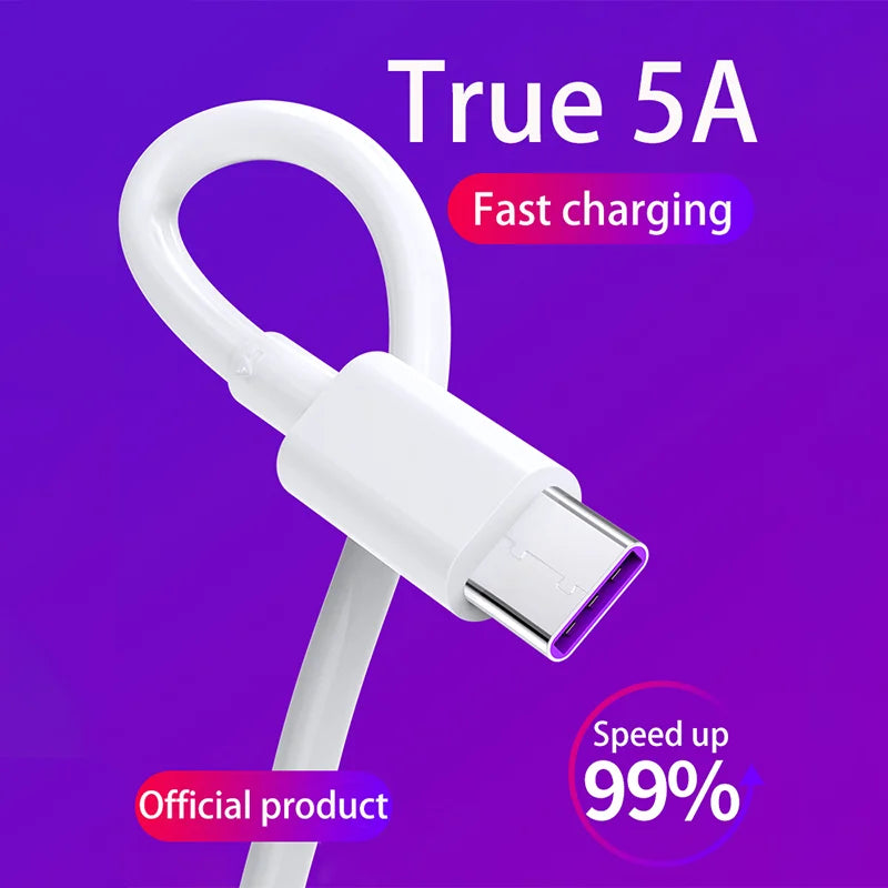 5A USB Type C Cable Earphones Mobile Phone Fast Charging Data Cord For Samsung S22 For Xiaomi Poco Oneplus 10 Realme