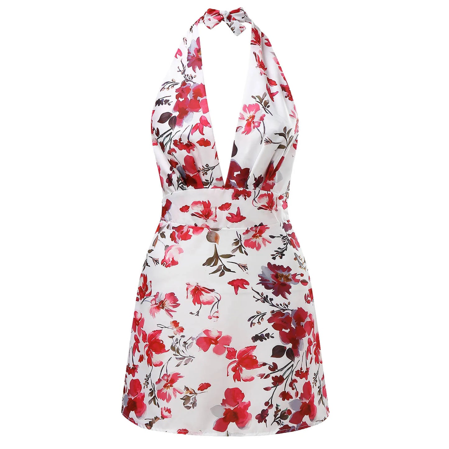 Women Summer Floral Print Mini Dress