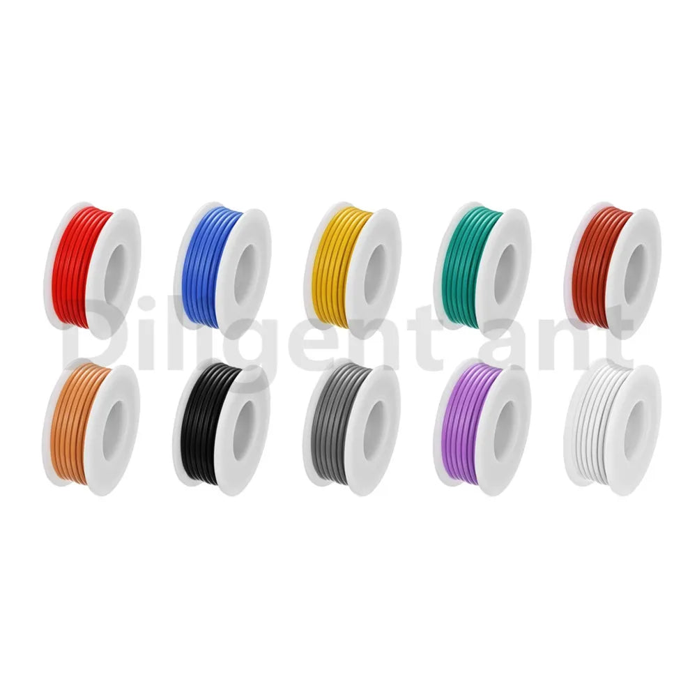 DIY high quality flexible silicone wire and cable 5 colors in a box mixed wire tinned pure copper wire