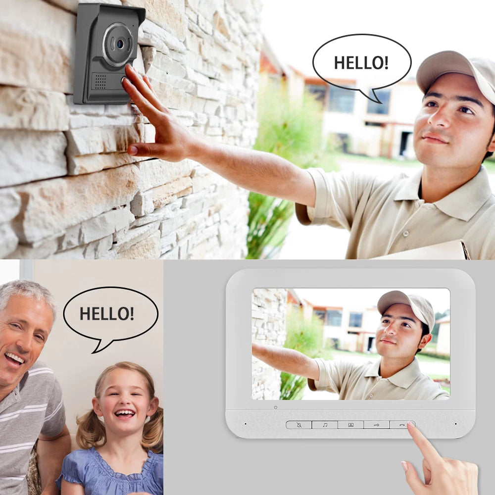 SmartYIBA Video Ring Doorbell Camera Visual Intercom Night Vision Two-Way Intercom Video Door Phone Video Door Entry Phone Call