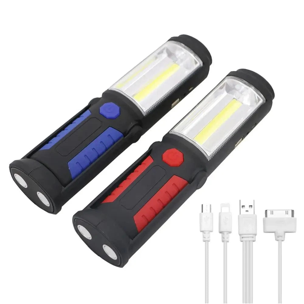 Drita e natës USB portative e rikarikueshme COB Drita elektrik dore LED Drita e ndezjes Drita pune Drita e kampingut me grep magnetik të integruar të baterisë