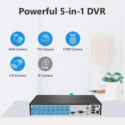 SANNCE 16 kanalen CCTV-beveiligingssysteem 16CH HD 1080P DVR 16PCS 1920 * 1080P IR buitencamera's 1.0MP videobewakingskit