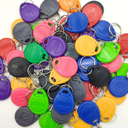 100pcs T5577 Rewritable 125KHz RFID Tag Writable Rewrite Duplicate Proximity Token Keyfobs Ring Copy ID Card Key Fob