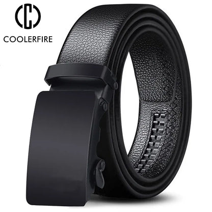 Men Belt Metal Luxury Brand Automatic Buckle Leather High Quality Belts for Men Business Work Casual Strap ZDP001A