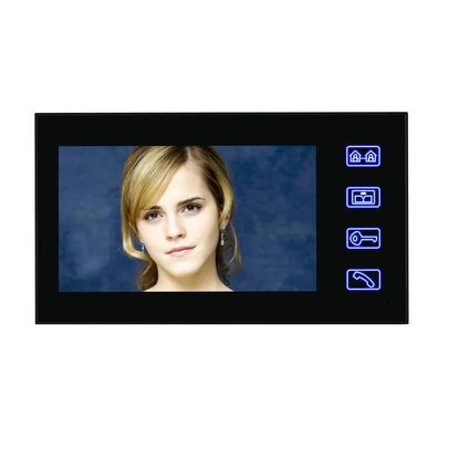 Free Shipping!Ennio Touch Key 7" Lcd Fingerprint Video Door Phone Intercom System Wth  1 Camera + 1 Monitor