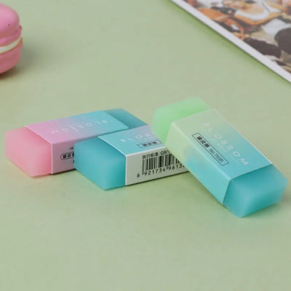 Candy gradient eraser Soft Durable Flexible Cube Cute Colored Pencil Rubber Erasers For School Kids Jelly colored pencil erasers