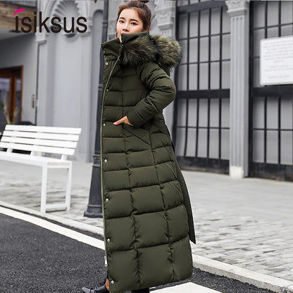 long Parkas korean style fashion quilted jacket women winter outfits 2023 Thicken Warm Long Coat Clothing Hooded Autumn Clothes