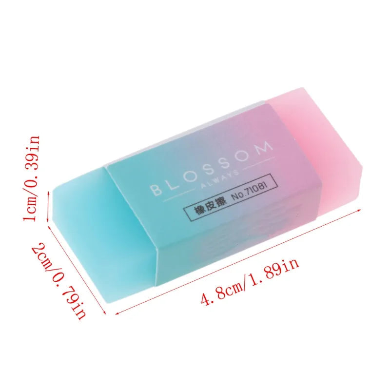 Candy gradient eraser Soft Durable Flexible Cube Cute Colored Pencil Rubber Erasers For School Kids Jelly colored pencil erasers