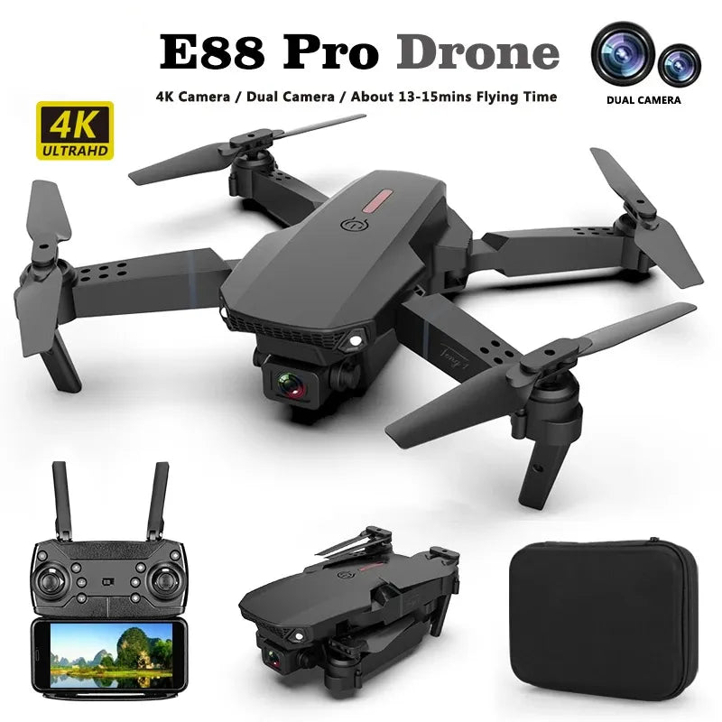 ZHENDUO E88 Pro Drone 4k Profesional HD 4k Rc Airplane Dual-Camera Wide-Angle Head Remote Quadcopter Airplane Toy Helicopter