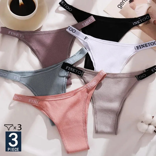 3 stks/set Katoenen Slipje Slips Vrouwen Onderbroeken Vrouwelijke Sexy Slipje Thong Dames Pantys Ondergoed Effen Kleur Intieme Lingerie