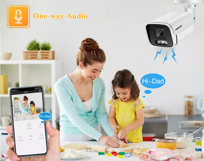 New 4K Security Camera System 8MP Audio Mic CCTV POE NVR AI Color Night Home Video Surveillance Camera Outdoor Set