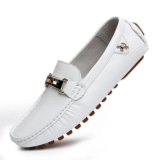 YRZL Loafers Men Handmade Leather Loafer Casual Driving Flats Slip-on Shoes Luxury Comfy Moccasins White Loafers Shoes for Men