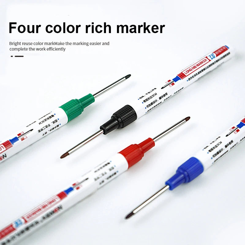 1/3Pcs 32MM Long Head Marker Pens Large Capacity Deep Hole Head Waterproof Four Color Markers For Metal Woodworking Art Supplies