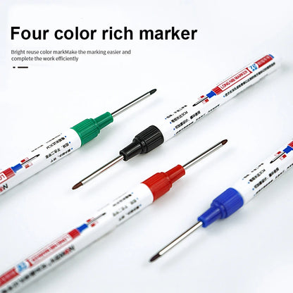 1/3 Stuks 32Mm Lange Kop Marker Pennen Grote Capaciteit Diep Gat Hoofd Waterdichte Vier Kleur Markers voor Metaal Houtbewerking Art Supplies