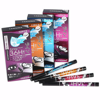 Waterdichte Eyeliner Potlood 36H Langdurige Precisie Zwarte Vloeibare Eyeliner Pen Make-Up Sneldrogende Geen Bloeiende Cosmetica tool