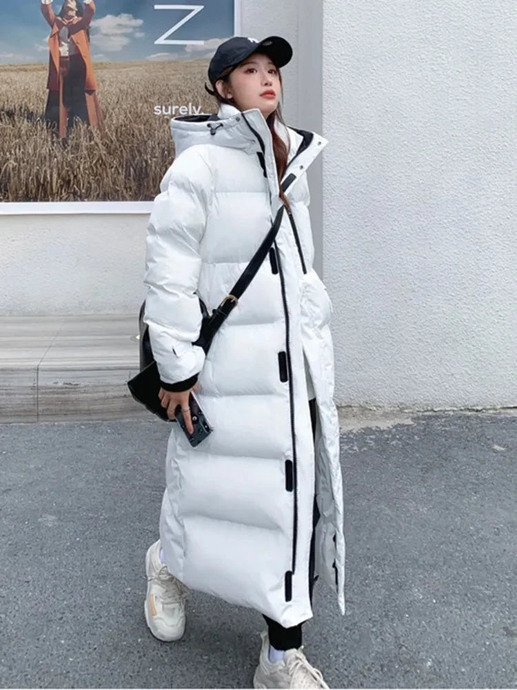 Winter Warm Long Parkas Women's Down Snow Coat Women Hooded Jacket Thicken Warm