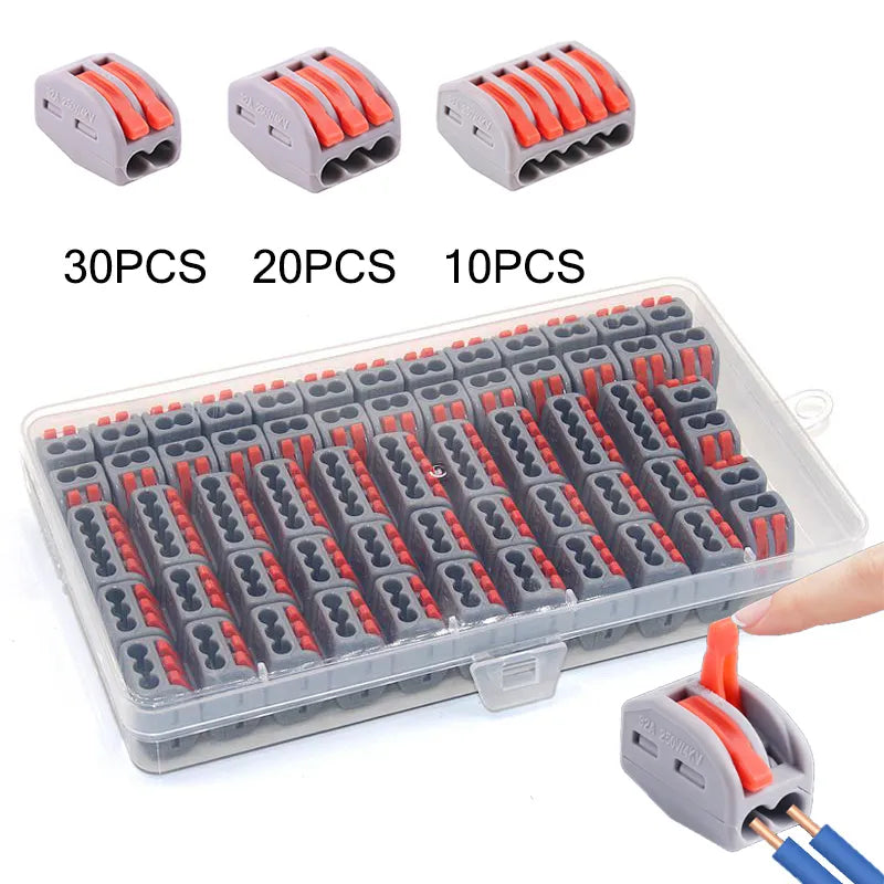 10/60 Stuks Draad Connector 2 3 5 Pin Elektrische Kabel Led Strip Connectors Mini Kooi Lente Universele Compact Quick bedrading Dirigent