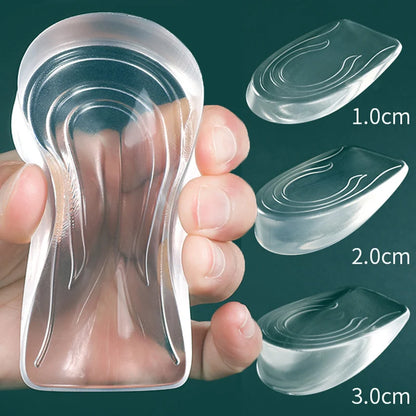 Silicone Transparent Height Increase Insole Heel Lifting Inserts Shoe Foot Care Protector Cushion Arch Support Insert Shoe Pads