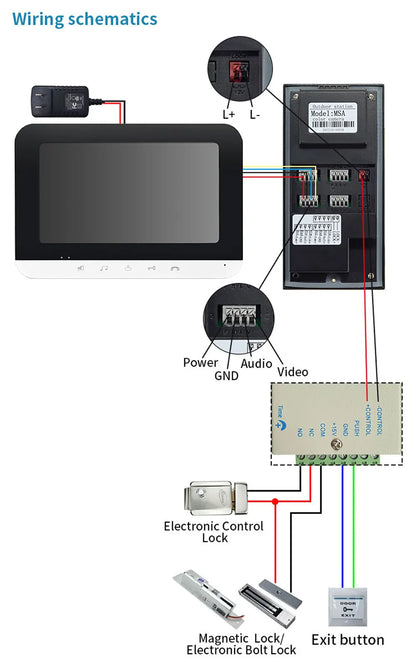 7 inch Monitors 2/3/4 Apartment/Family Video Door Phone Intercom System Wide angle Doorbell Waterproof Camera Access Control