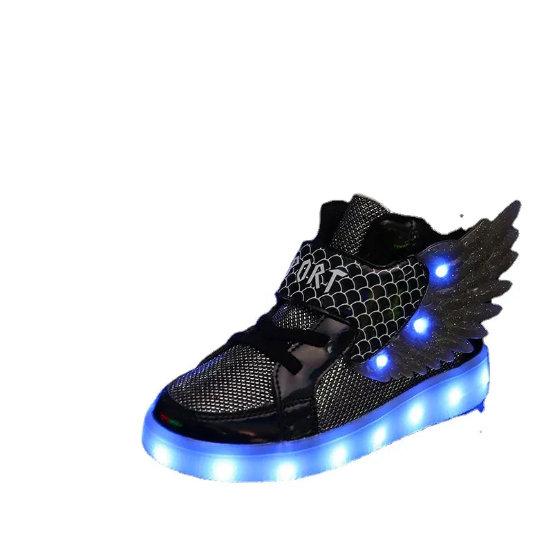 Children's Casual Shoes New Small  Medium-sized Children's LED Charging Luminous Shoes Children's Shoes USB Colorful Light Shoes