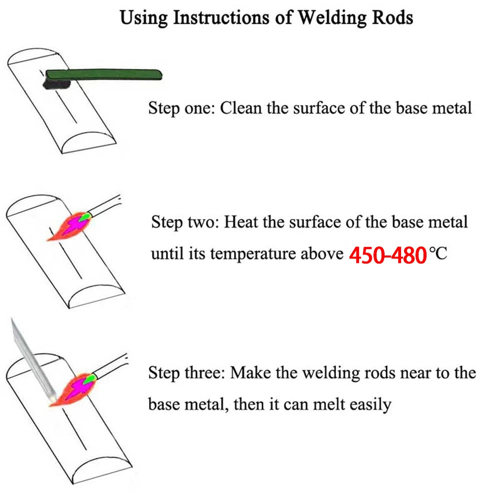 5-50Pcs No Need Solder Powder Aluminum Welding Rod Brazing Low Temperature Aluminum Tin Solder wire Soldering Rod Tool Kit