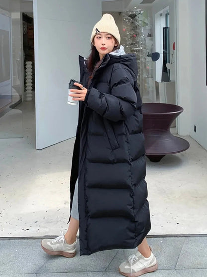 Winter Warm Long Parkas Women's Down Snow Coat Women Hooded Jacket Thicken Warm