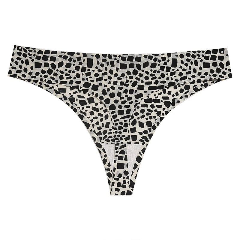 TrowBridge 6PCS/Set Brekë për femra Modë Leopard Tanga Të brendshme femrash pa telashe Të brendshme seksi të buta komode dhe komode T-Barape të nxehta