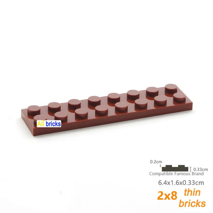 200PCS Bulk Building Blocks Thin Figures Bricks 2x8 Dots 13Color Educational Creative Size Compatible With 3034 Toy for Children