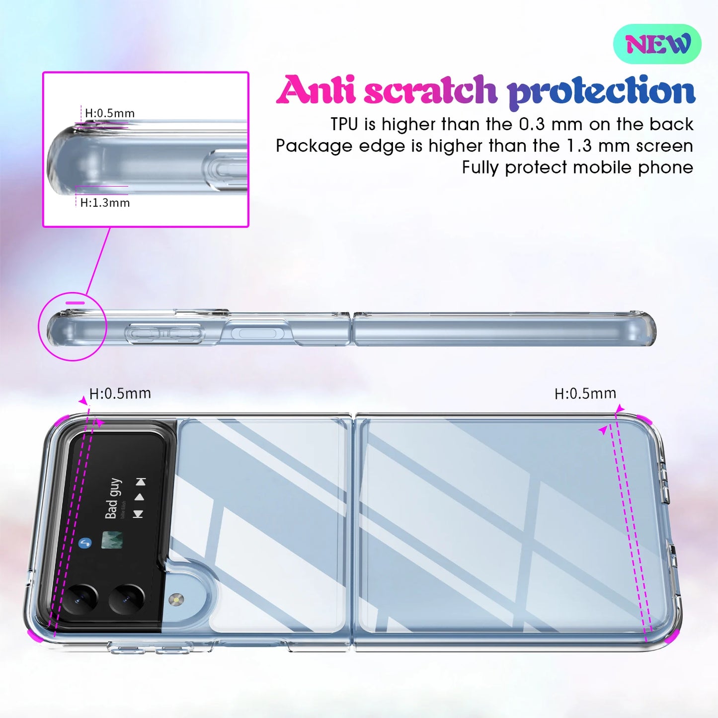 Shock Proof Clear Ultra Thin PC Case for Samsung Galaxy Z Flip 4 5 5G Flip4 Flip5 Flip2 Flip3 Flip 3 2 Anti-Knock Phone Bag