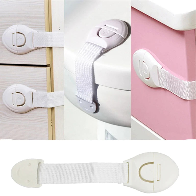 3pcs White Kids Safety Cabinet Lock Baby Proof Security Protector Drawer Door Cabinet Lock Plastic Door Lock