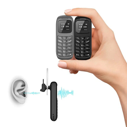 Ontgrendelde mini mobiele telefoon Bluetooth-oortelefoon Voice Changer Dialer Automatische oproepopname Magic Voice Draagbare goedkope mobiele telefoon