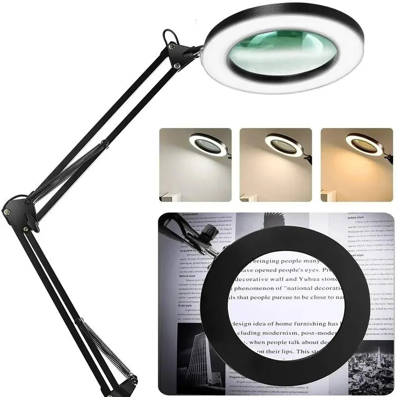 72LED 8X/10X NEW Illuminated Magnifier USB 3 Colors LED Magnifying Glass for Soldering Iron Repair/Table Lamp/Skincare Beauty