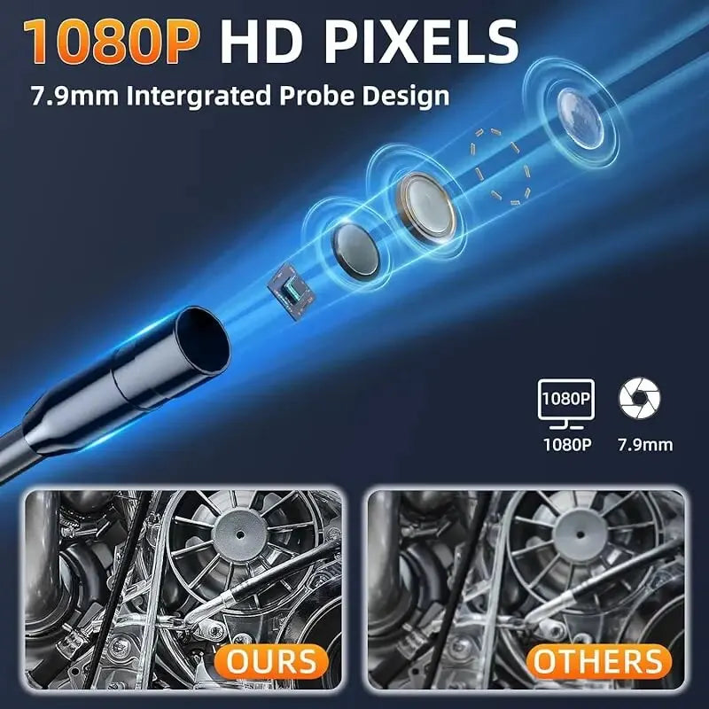 Industriële Endoscoop Camera 8mm HD1080P 4.3inch IPS Scherm 1080P Pijp Inspectie Camera voor Auto Reparatie IP67 Waterdicht 8 LEDS