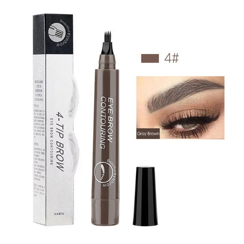 5 Colors Waterproof 4 Fork Tip Eyebrow Tattoo Pencil