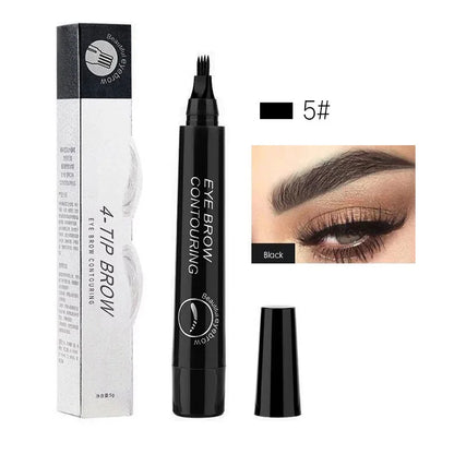 5 Colors Waterproof 4 Fork Tip Eyebrow Tattoo Pencil