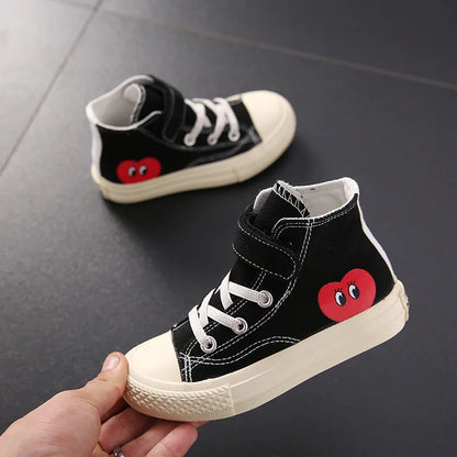 Tenis Fashion Kid Shoe Autumn High Cut Kid Canvas Shoe Girl Shoe Love Boy Sport Shoe Trend Casual Board Shoe Zapatillas Niña