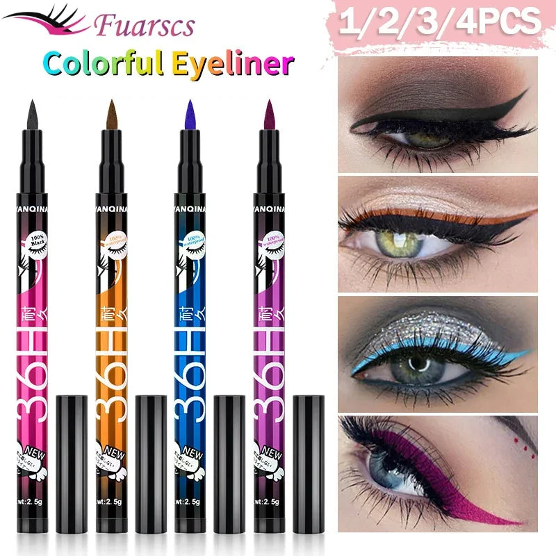 Waterproof Eyeliner Pencil 36H Long-Lasting Precision Black Liquid Eye Liner Pen Makeup Quick-Dry No Blooming Cosmetics Tool