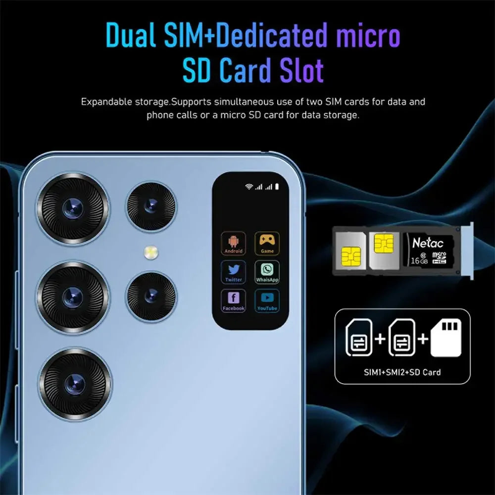 Cellphones S24 Ultra Face Unlock Smartphone 7.0inch Screen 5G Original 16GB+1TB Dual Sim Mobile Phone Android 7000mAh Cell Phone