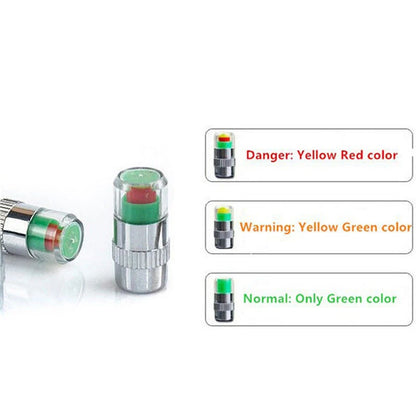 2/4 stks Autobandenspanning Indicator Bandenspanningsmeter Indicator Alert Monitoring Ventieldop Sensor Externe Klepdetectie 