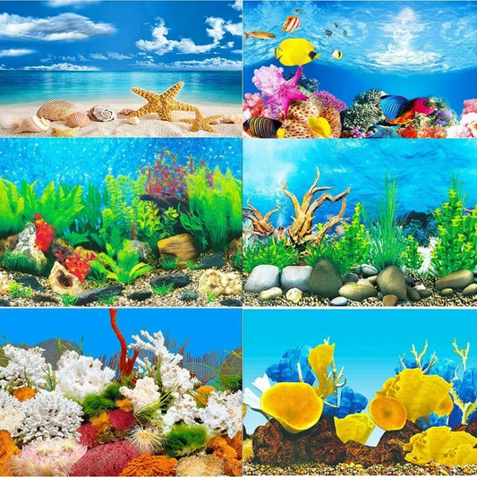 Aquariumachtergronddecoratie met 3D Oceaanplant Aquascape Aquariumsticker Poster Aquascape Schilderij Aquariumaccessoires