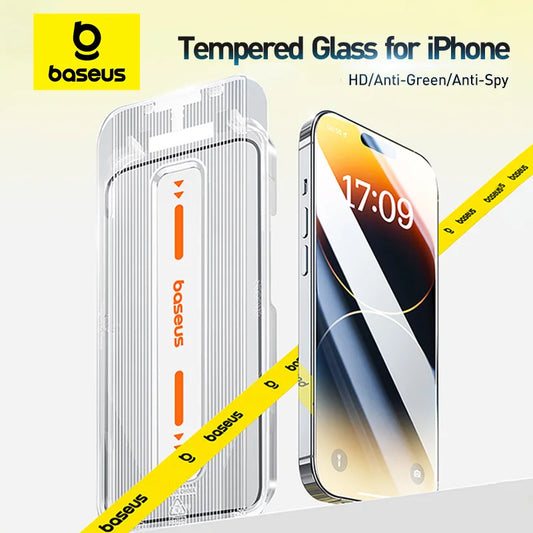 Mbrojtësi i ekranit Baseus për iPhone 15 14 13 Pro Max Corning Glass Anti Spy Mbrojtje e plotë e xhamit të temperuar për iPhone 15 Pro Plus 