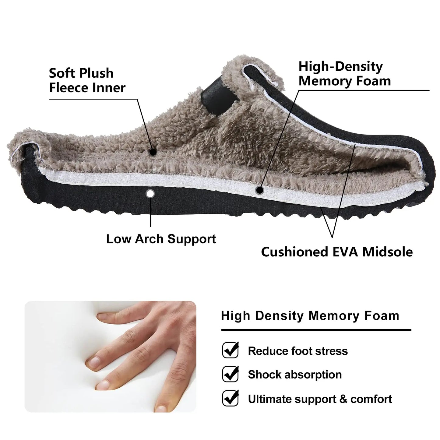 Comwarm New Home Warm Slippers For Women Men Soft Plush Slippers Female Clogs Outdoor Waterproof Non-slip Cotton Slippers 46-47