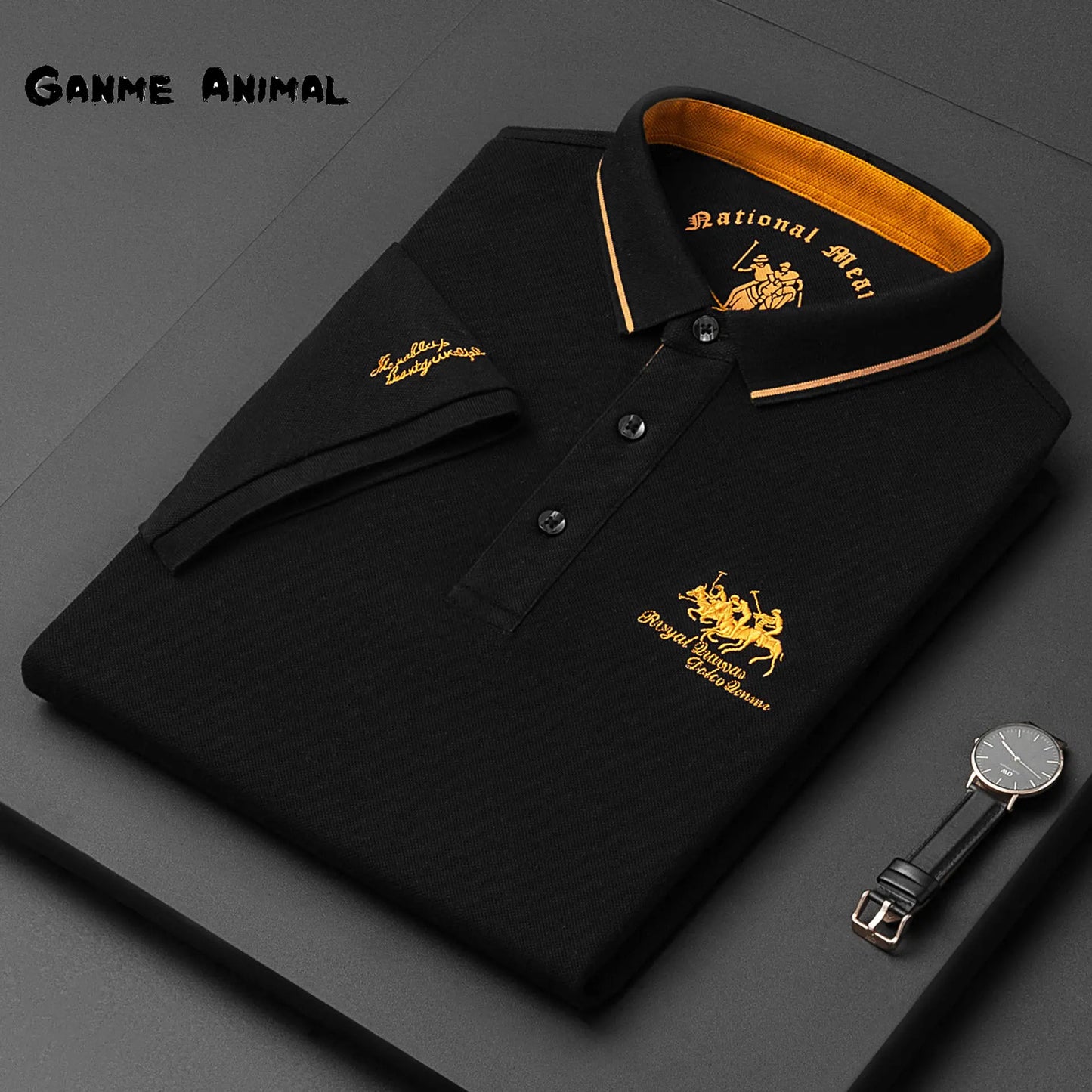 New Summer Korean  Embroidered Polo Shirt Men's Luxury Top Casual Lapel Short Sleeve T-shirt Fashion Anti-wrinkle Men T Shirt