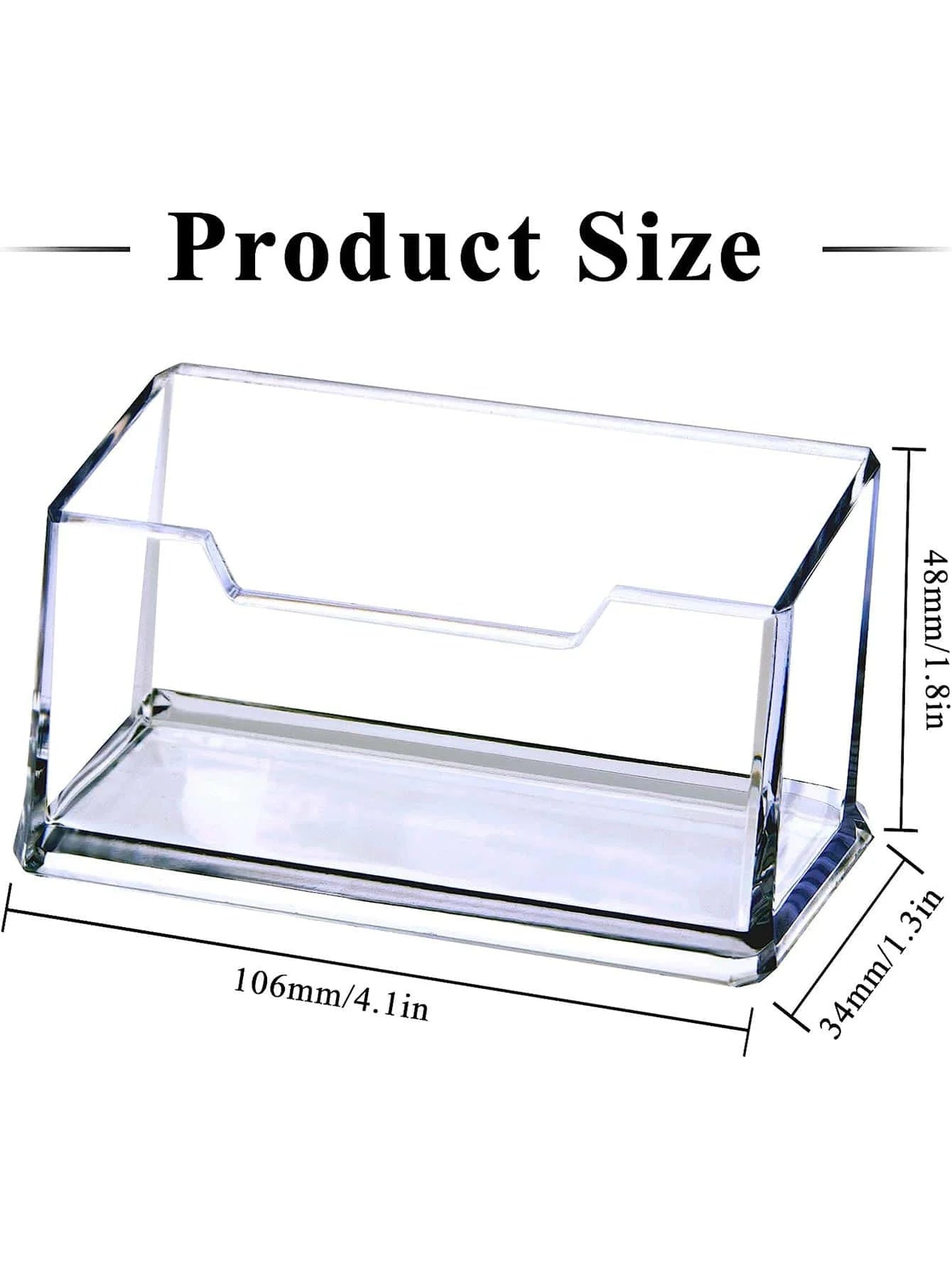 6pcs Acrylic Business Card Holder for Desk, Clear Plastic Business Cards Display Holders Stand, Fits 30-50 Business Cards.