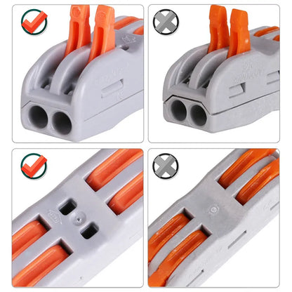 10/60 pcs Wire Connector 2 3 5 Pin Electric Cable Led Strip Connectors Mini Cage Spring Universal Compact Quick Wiring Conductor