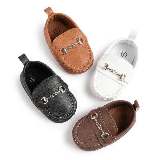 New Unisex Leather Shoes Anti-slip Soft Bottom Indoor Baby Boys and Girls Casual Shoes Walking Shoes Newborn Toddler Crib Shoes