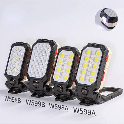 Multi-function Work Light Floodlight Glare Flashlight Built-in Battery Magnetic Suction Power Display Car Repair Emergency Lamps