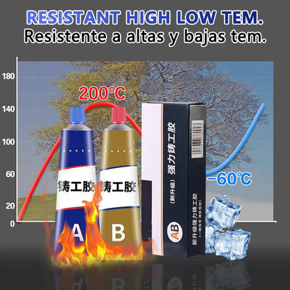 Strong Metal Repair Glue High Strength Cold Welding Glue Magic Plastic Repair Casting Adhesive Heat Resistance AB Glue Sealant